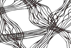 Schematic representation of the structure of semi-crystalline thermoplastics (plastics)