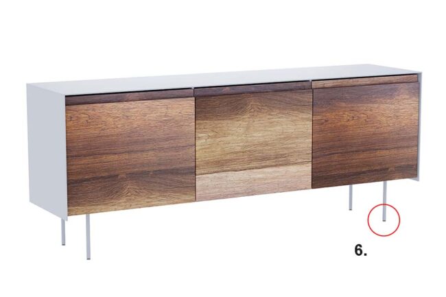 Modern sideboard - front walnut- sides white lacquered