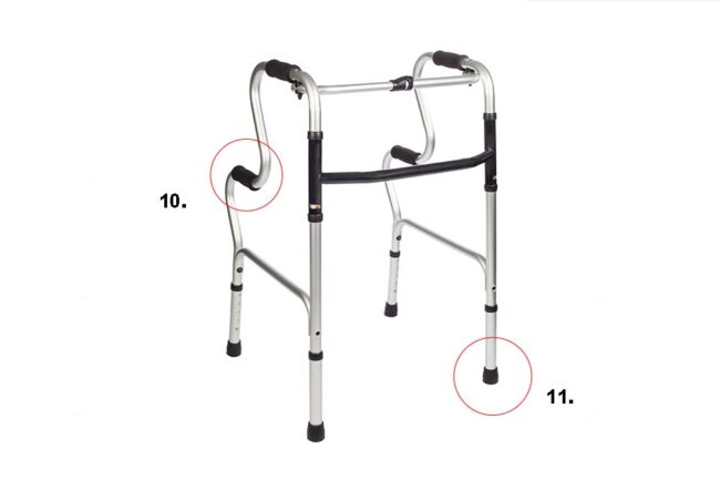 Adjustable folding transducer for elderly, disabled or injured isolated on white background