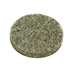 Das Bild zeigt eine graue runde Filzplatte.