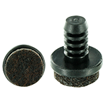 Die Abbildung zeigt einen schwarzen Einsteckgleitermit einer schwarzen Filzgleitfläche.