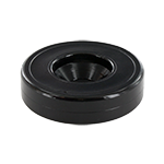 Das Bild zeigt eine schwarze runde Gleitscheibe mit Montagebohrung.