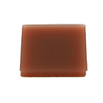 Das Bild zeigt ein quadratisches, rotbraunes und selbstklebendes PUR-Haftplättchen.