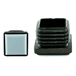 Das Bild zeigt einen schwarzen Möbelgleiter aus PA 6 mit einer hochbelastbaren, verklebten und bodenschonenden PTFE-Gleitfläche.