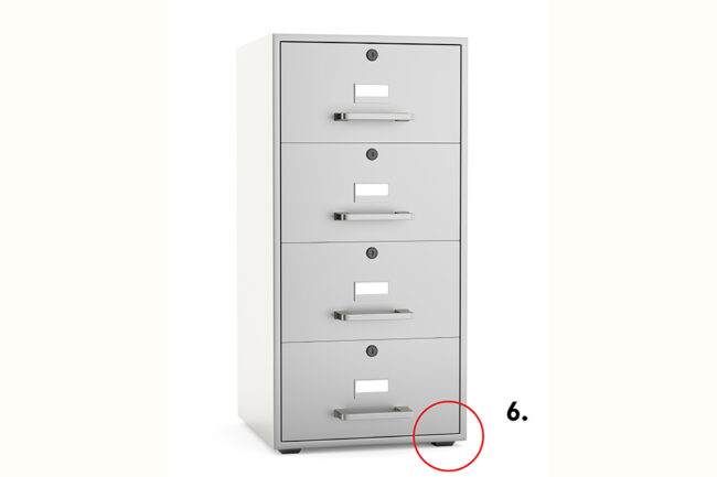 Filing cabinet, isolated against a white background